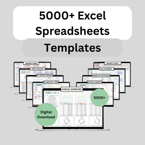 5000 Excel Templates