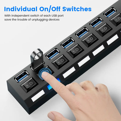 USB Hub 3.0 Hub Multi USB Splitter With Switch