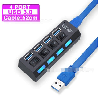 USB Hub 3.0 Hub Multi USB Splitter With Switch