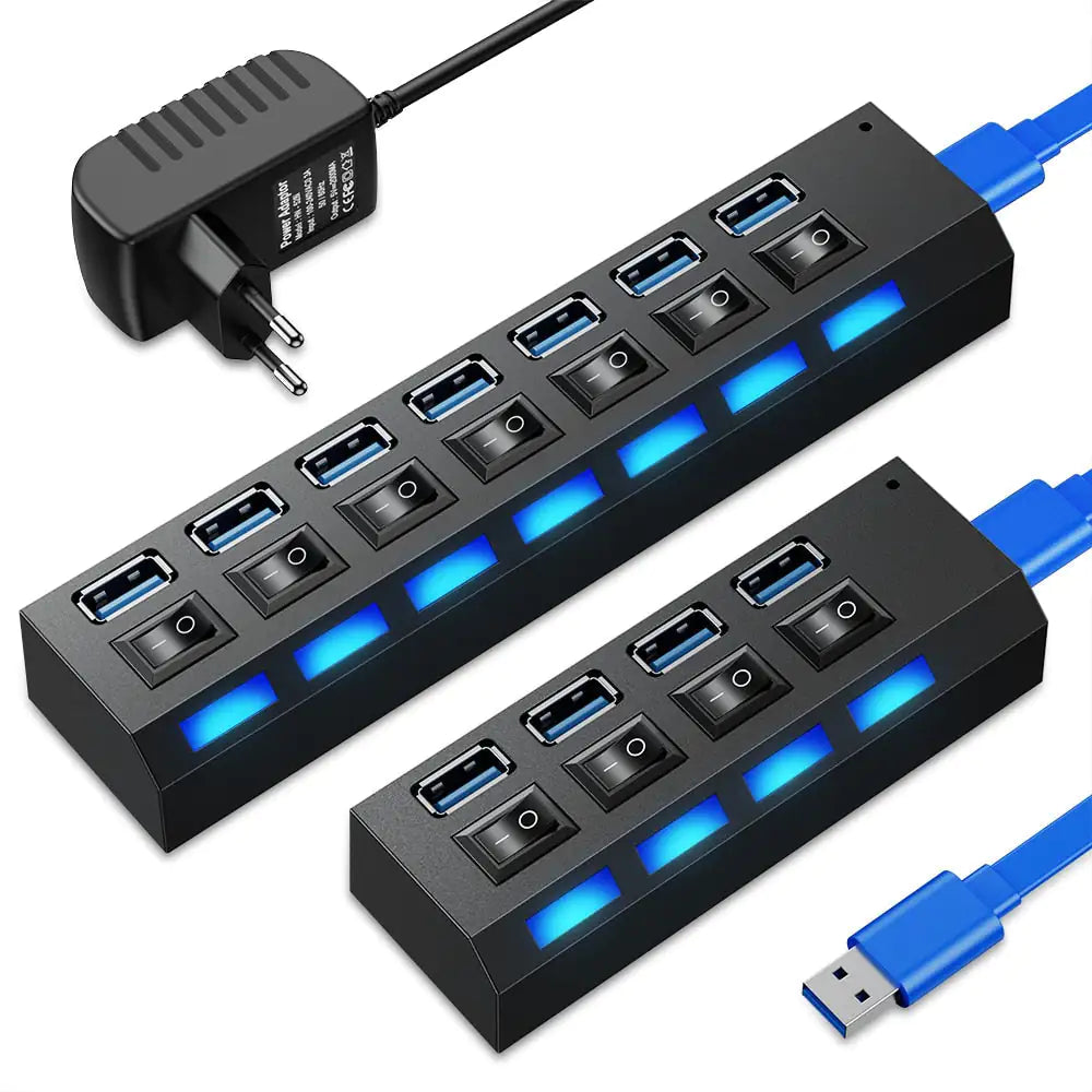 USB Hub 3.0 Hub Multi USB Splitter With Switch